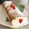 Brazo de reina vegano relleno de crema y fresas (8-10 porciones)